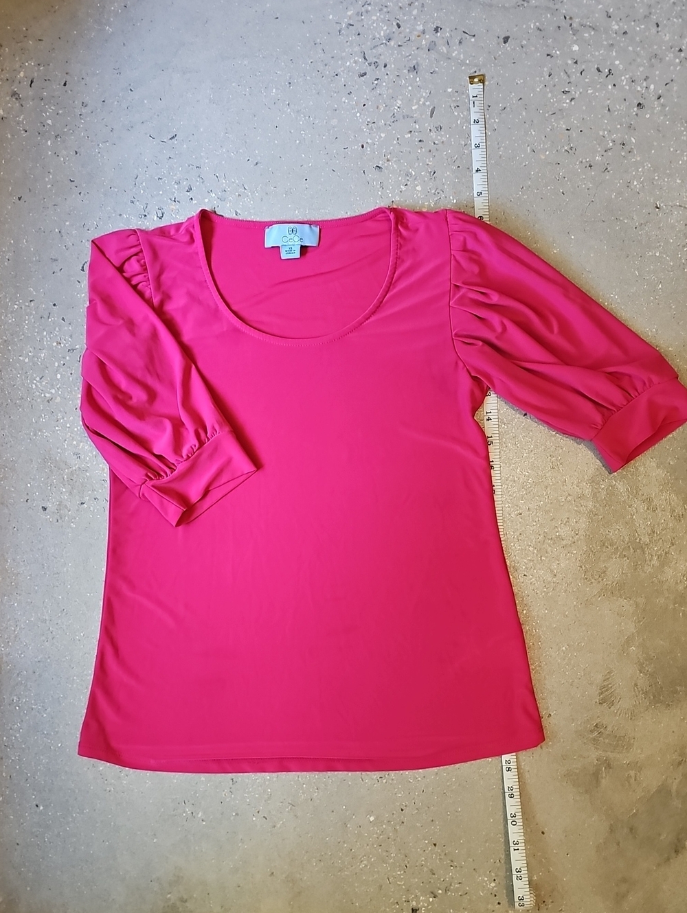 CeCe Women’s Scoop Neck Puff Sleeve Top XS - Pink